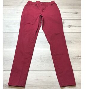 Crown & Ivy High-Rise Skinny Stretch Cotton Pants 4R Burgundy Red PreLoved